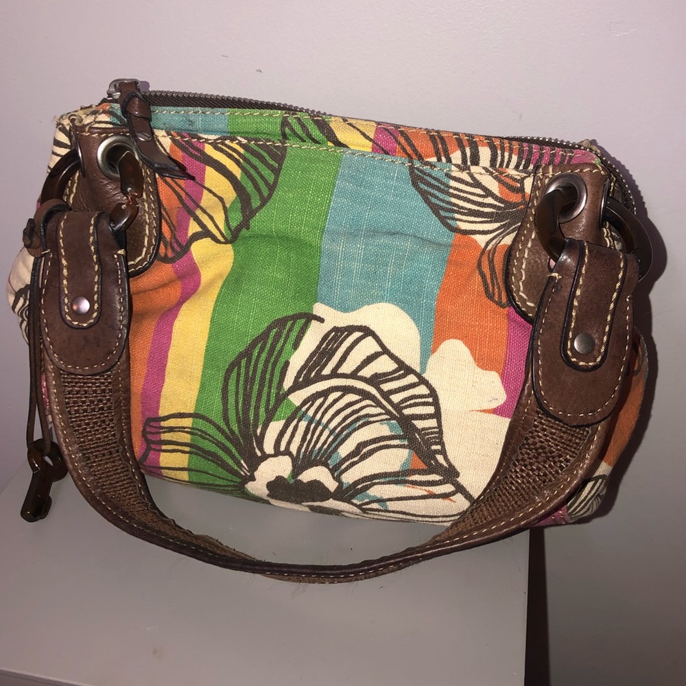 Floral Multicolor Canvas Shoulder Bag
